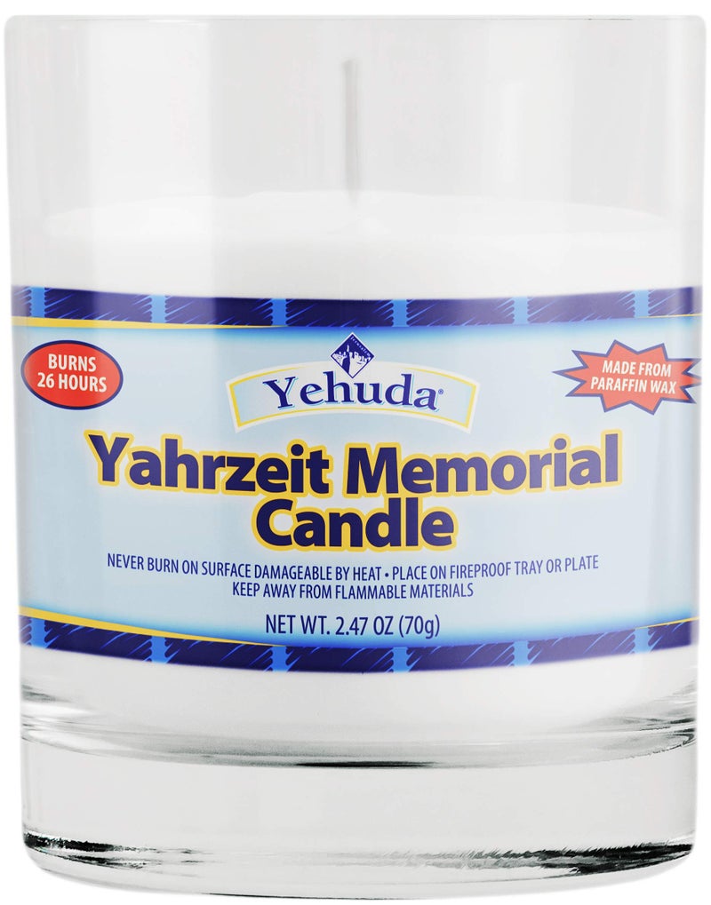 Yehuda, Yahrzeit Memorial Candle, Glass Tumbler (24 Pack) 24 Hour Candles | Yom Kippur Candles | Perfect For Blackouts, Storms & Hurricanes - Image 2